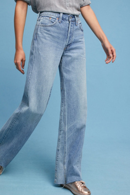 levi's altered wide leg jeans