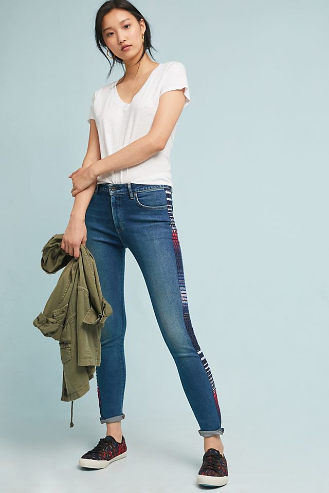 Levi's 721 High-Rise Embroidered Skinny Jeans | Anthropologie