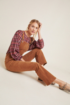 corduroy flare overalls