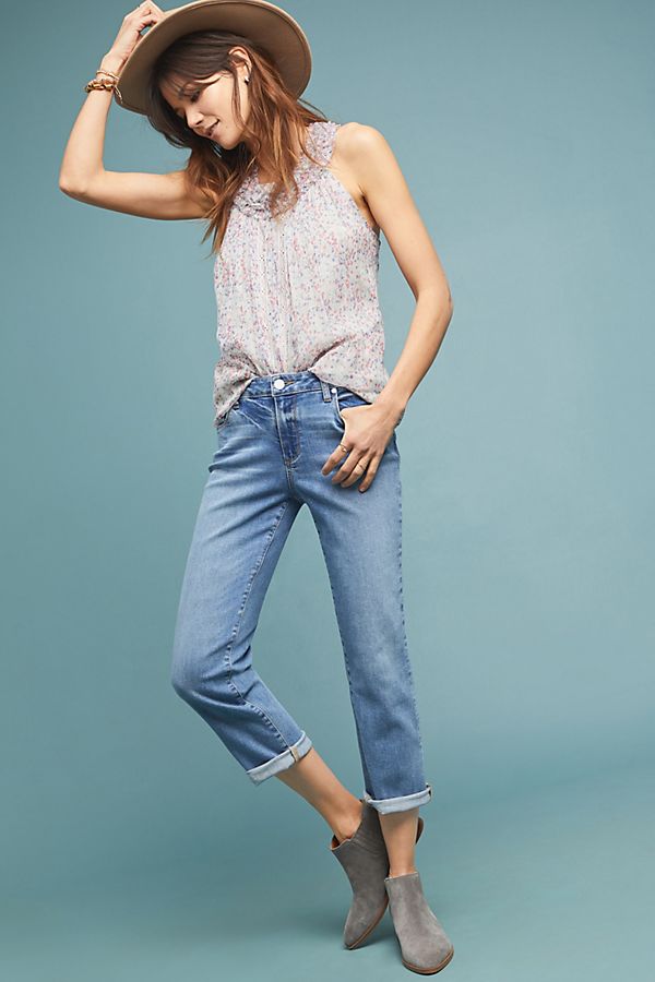 Slide View: 1: Paige Brigitte High-Rise Slim Boyfriend Jeans