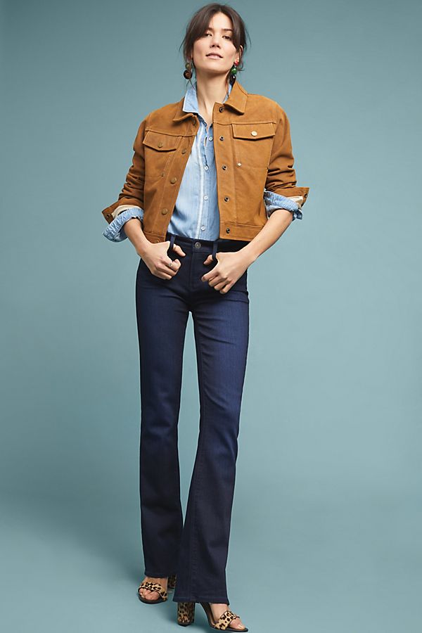 Slide View: 1: Paige Manhattan Mid-Rise Bootcut Jeans