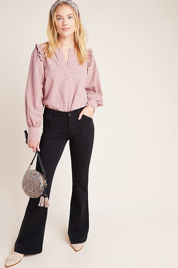 Slide View: 1: Paige Genevieve High-Rise Flare Jeans