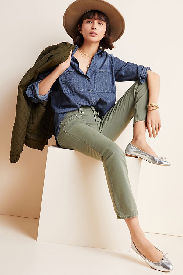 Slide View: 1: Paige Cindy Ultra High-Rise Straight Jeans