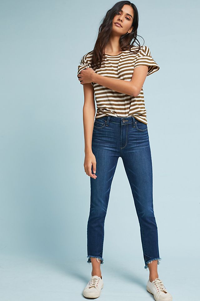 Paige Hoxton High-Rise Skinny Fray Petite Jeans | Anthropologie