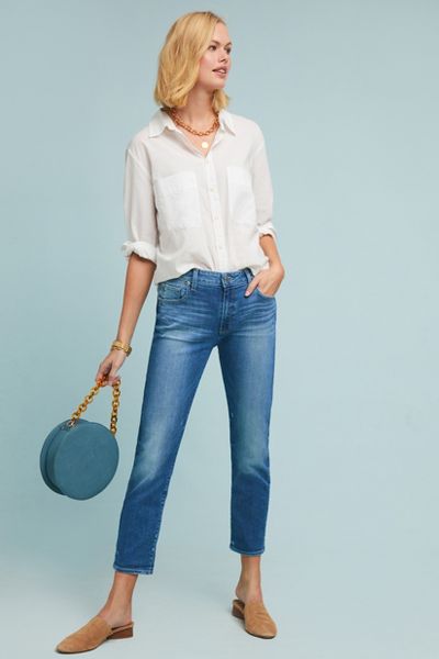 Paige Brigitte Low-Rise Slim Boyfriend Jeans | Anthropologie