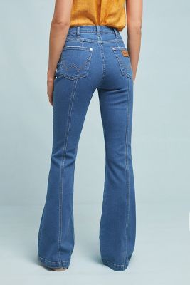 wrangler women's heritage seamed light flare jeans