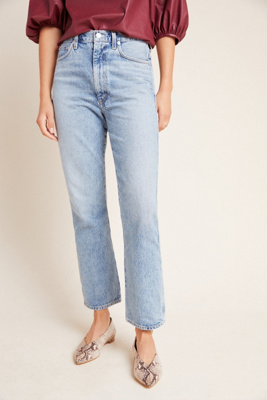 agolde high rise kick pinch waist jeans impression