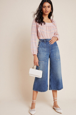 high rise cropped jeans