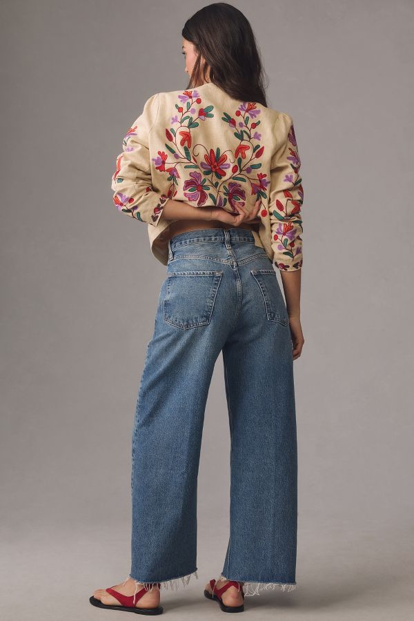 Vista diapositiva: 2: Citizens of Humanity Ayla Jeans Crop a Vita Alta con Orlo Grezzo