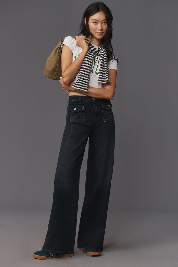 Slide View: 1: Citizens of Humanity Raven Patch Pocket High-Rise Wide-Leg Jeans