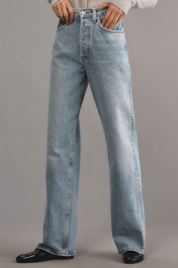 Slide View: 2: AGOLDE Kelly High-Rise Straight-Leg Jeans