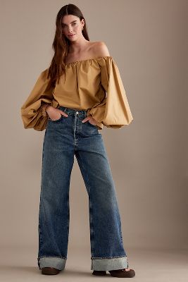 Jeans AGOLDE Dame de Tiro Alto y Pierna Ancha