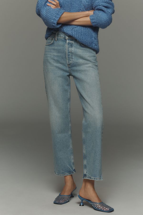 Slide View: 3: AGOLDE 90s Pinch Crop High-Rise Straight-Leg Jeans