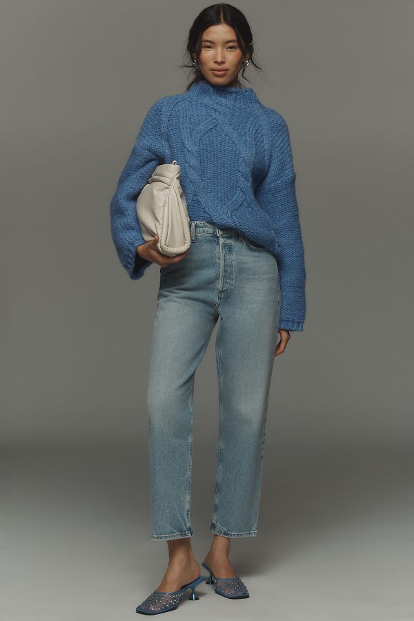 Slide View: 2: AGOLDE 90s Pinch Crop High-Rise Straight-Leg Jeans