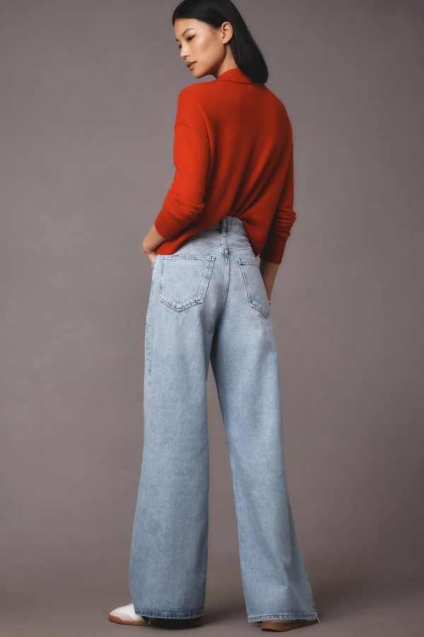 Slide View: 3: AGOLDE Dame High-Rise Wide-Leg Jeans