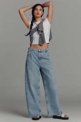 AGOLDE Darsha Pleated High-Rise Barrel Trouser Jeans