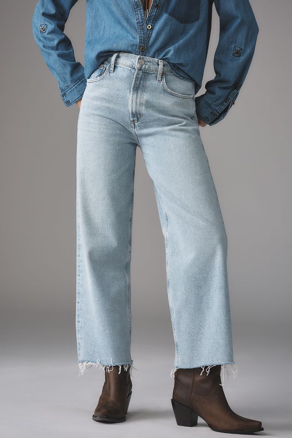 Slide View: 2: AGOLDE Ren High-Rise Crop Wide-Leg Jeans