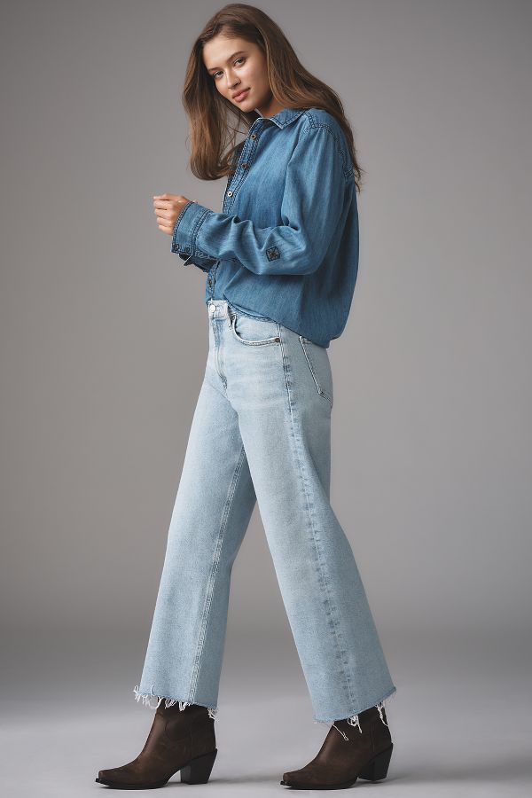 Slide View: 5: AGOLDE Ren High-Rise Crop Wide-Leg Jeans