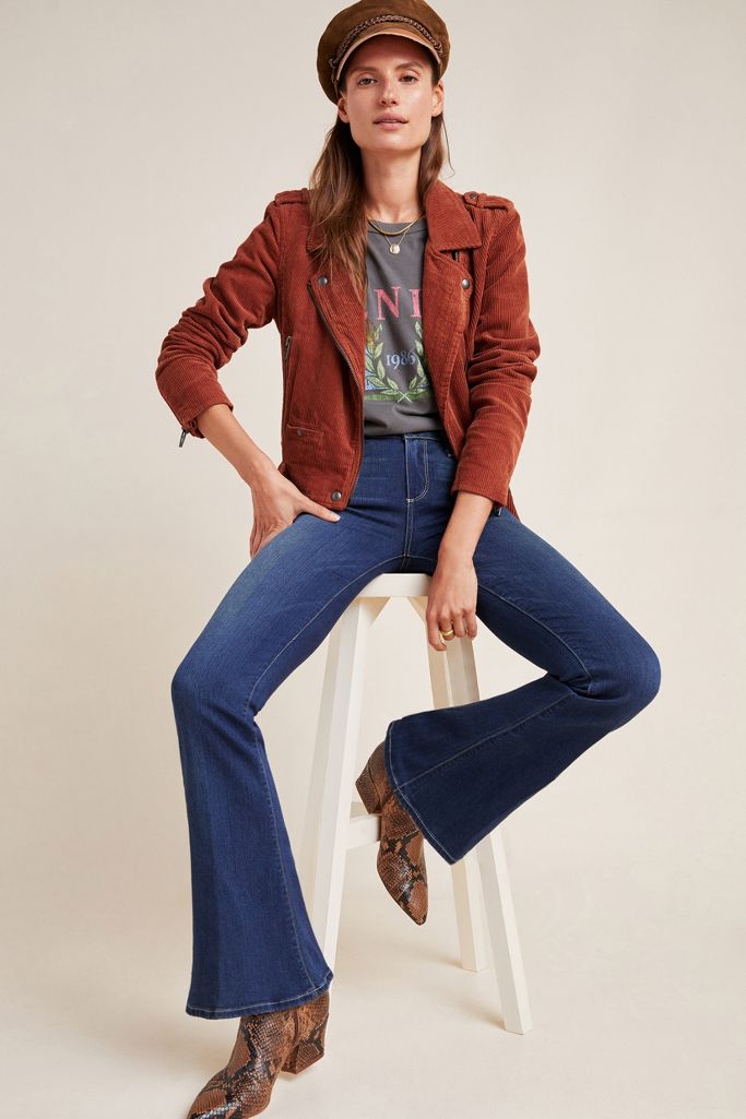 Paige Chloe Mid-Rise Petite Flare Jeans | Anthropologie