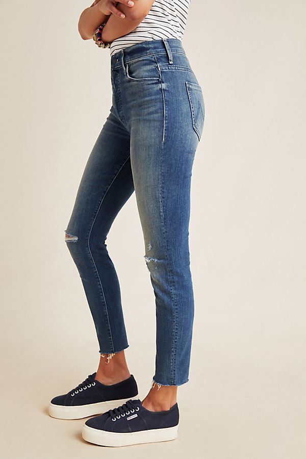 Mother The Stunner Ankle Fray High-Rise Skinny Jeans | Anthropologie
