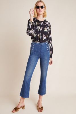 mother cropped flare jeans