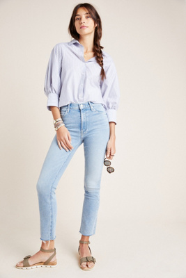 mother the dazzler ankle straight leg jeans