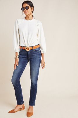 mother the mid rise dazzler ankle jeans