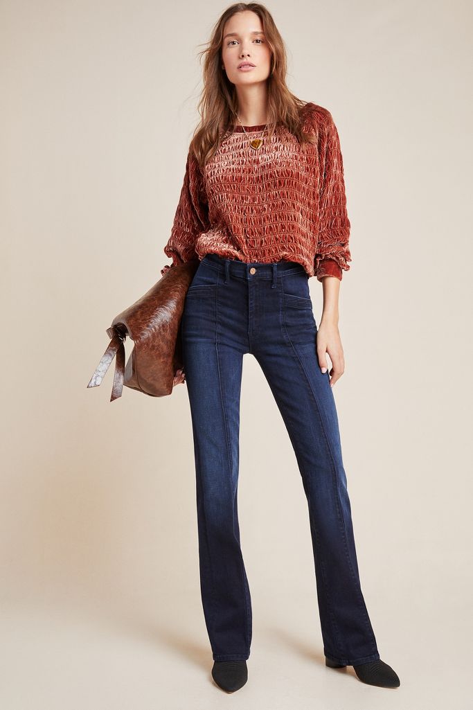 MOTHER The Slant Drama High-Rise Seamed Flare Jeans | Anthropologie