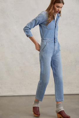 anthropologie denim jumpsuit