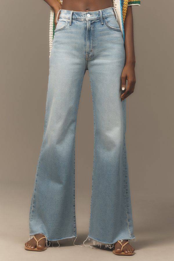 Slide View: 2: MOTHER The Hustler Roller Sneak High-Rise Wide-Leg Jeans