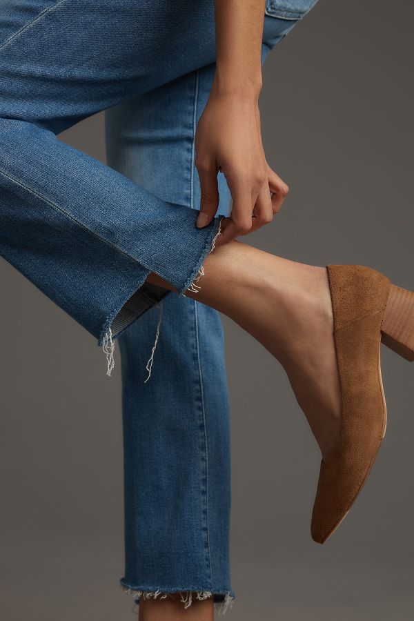 Slide View: 4: MOTHER The Insider Crop Step Fray Jeans