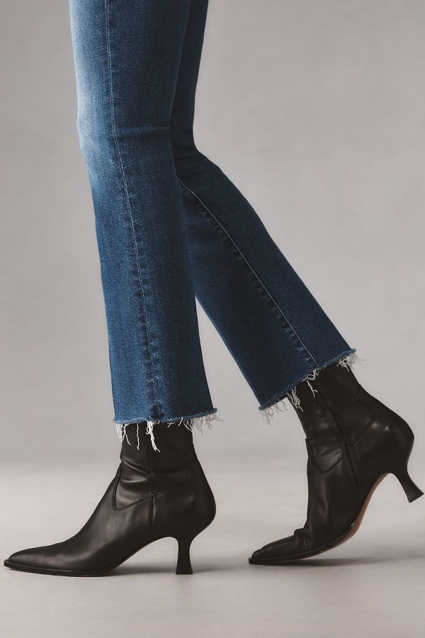 Slide View: 5: MOTHER The Hustler High-Rise Ankle-Fray Jeans