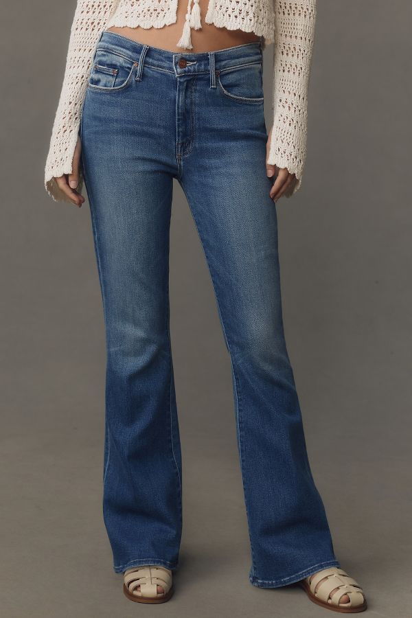 Slide View: 2: MOTHER The Weekender Mid-Rise Flare Jeans