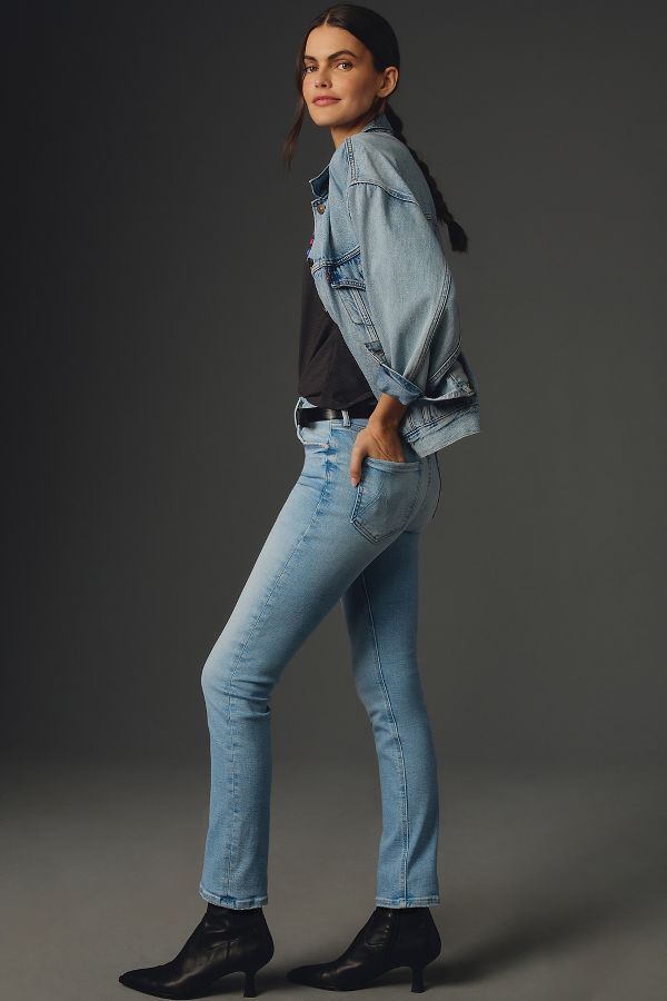 Slide View: 5: MOTHER The Dazzler Mid-Rise Straight-Leg Jeans