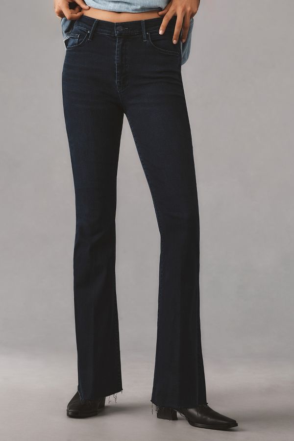 Slide View: 2: MOTHER Weekender Fray Mid-Rise Flare Jeans