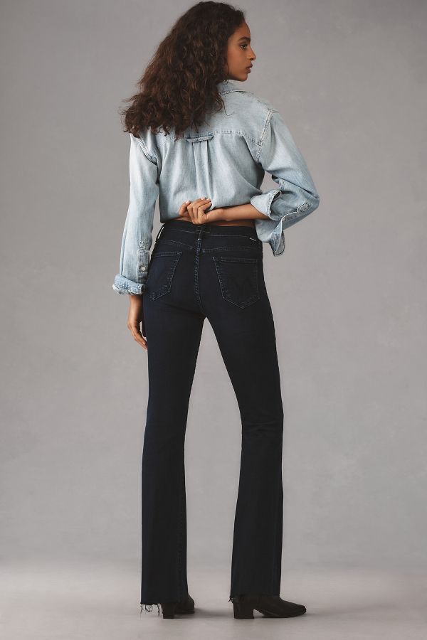 Slide View: 5: MOTHER Weekender Fray Mid-Rise Flare Jeans