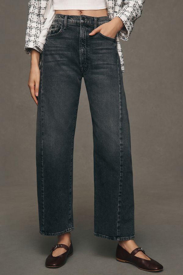 Slide View: 3: MOTHER Half Pipe Flood High-Rise Tapered Jeans