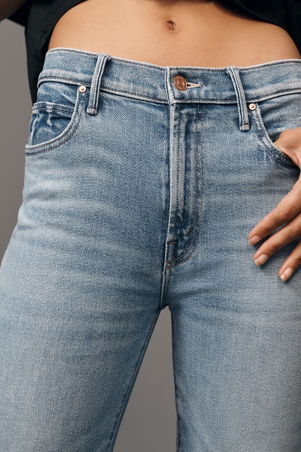 Slide View: 4: Mother The Kick It Mid-Rise Straight-Leg Jeans