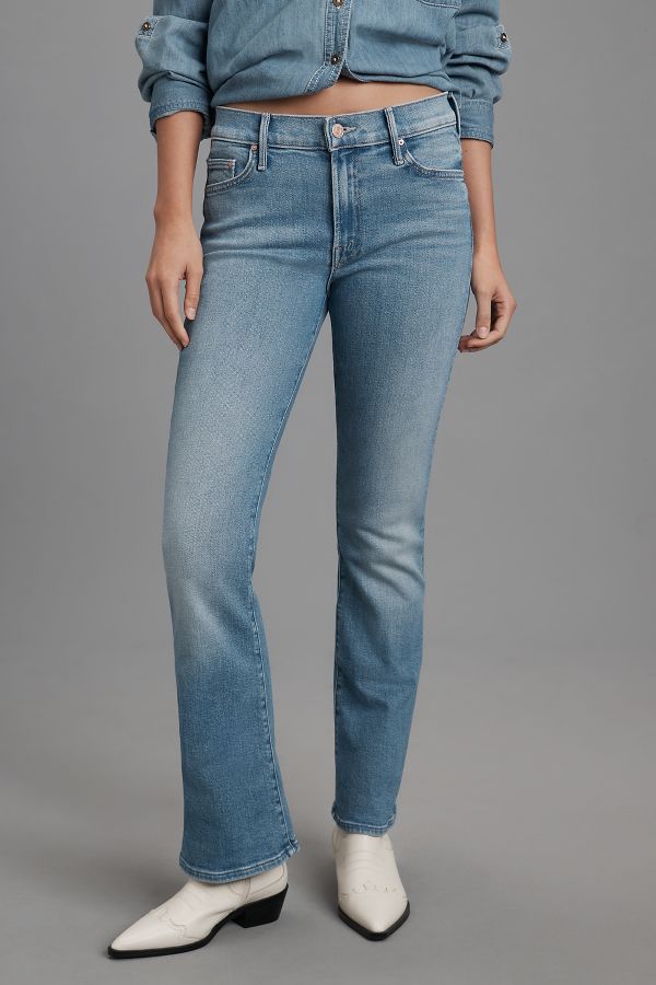 Slide View: 2: MOTHER The Outsider Sneak Mid-Rise Straight-Leg Jeans