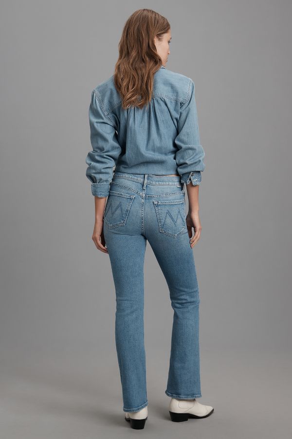 Slide View: 3: MOTHER The Outsider Sneak Mid-Rise Straight-Leg Jeans