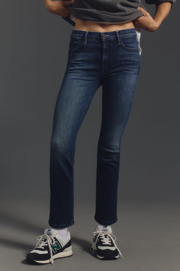 Slide View: 2: MOTHER The Dazzler Ankle Mid-Rise Straight-Leg Jeans