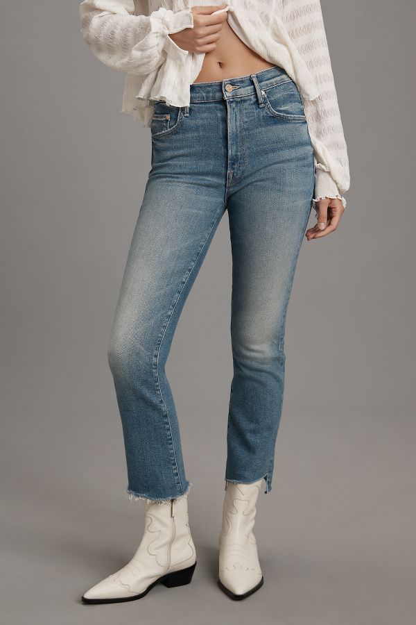 Slide View: 2: MOTHER The Insider Crop Step Fray Jeans