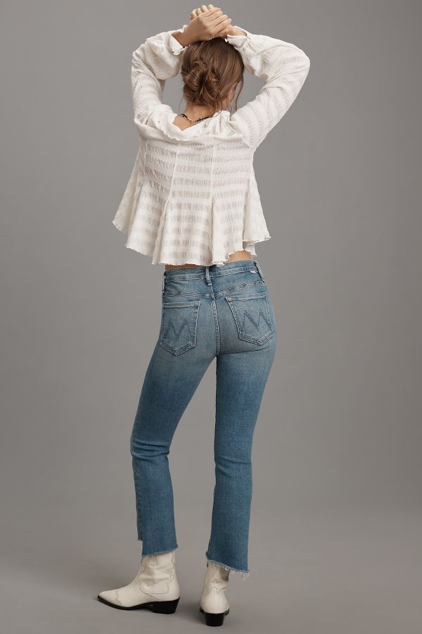 Slide View: 3: MOTHER The Insider Crop Step Fray Jeans