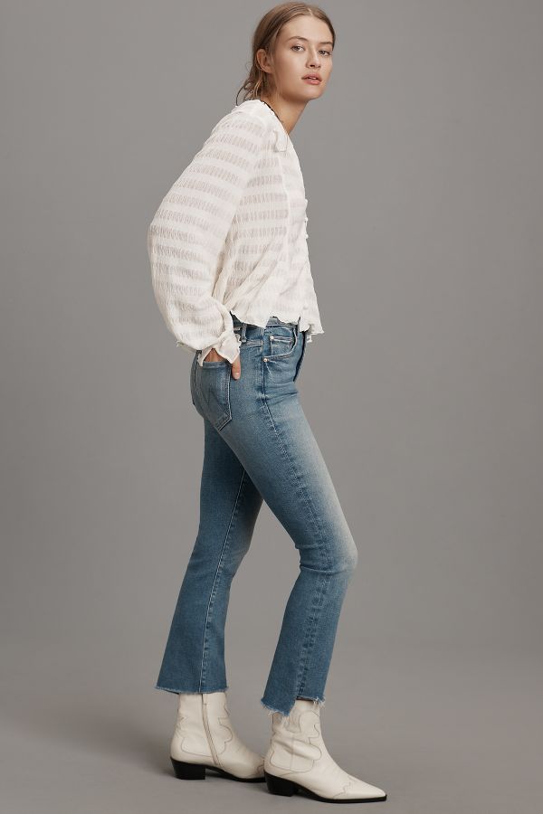 Slide View: 5: MOTHER The Insider Crop Step Fray Jeans