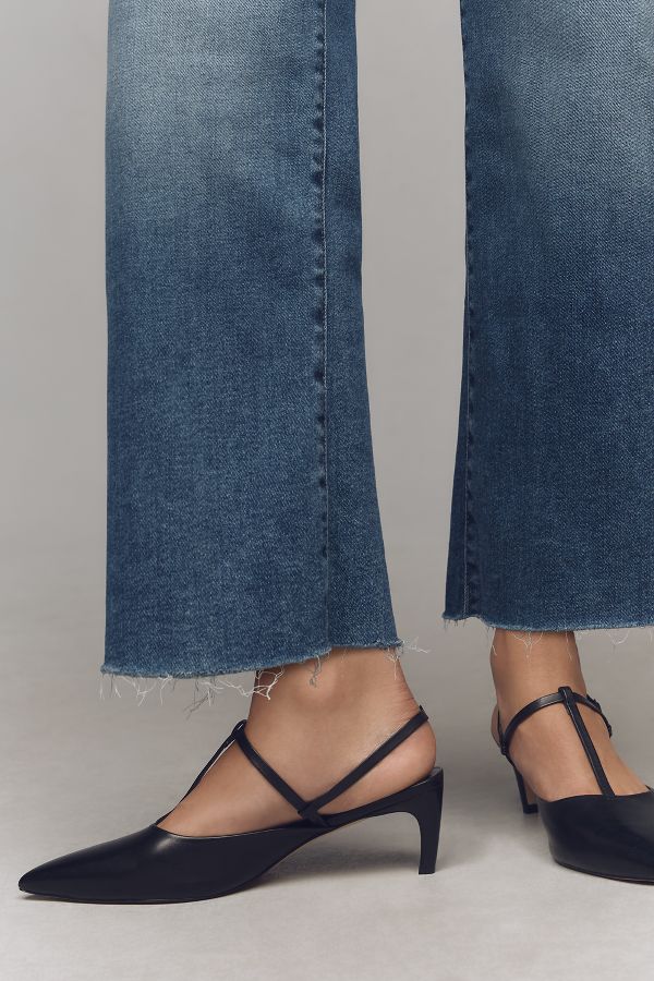 Slide View: 4: MOTHER The Rambler Mid-Rise Zip Ankle Fray Jeans