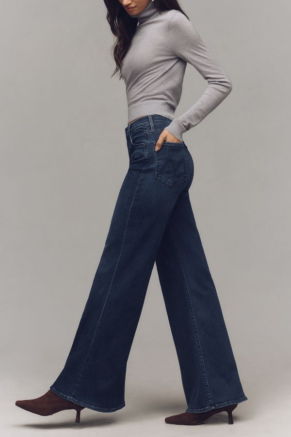 Slide View: 3: MOTHER The Tomcat Roller Sneak High-Rise Wide-Leg Jeans