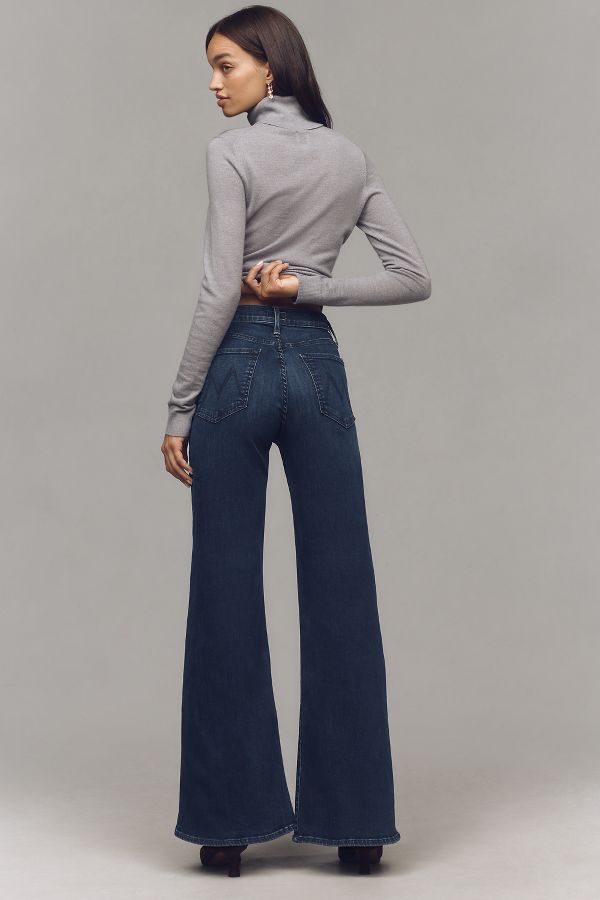 Slide View: 5: MOTHER The Tomcat Roller Sneak High-Rise Wide-Leg Jeans