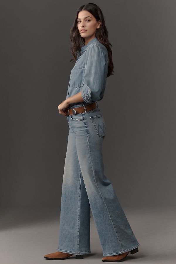 Slide View: 1: MOTHER The Twister Skimp High-Rise Wide-Leg Jeans