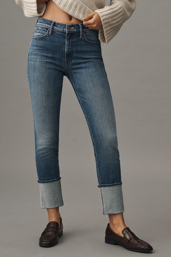 Slide View: 2: MOTHER The Pony Boy High-Rise Ankle Cuff Jeans