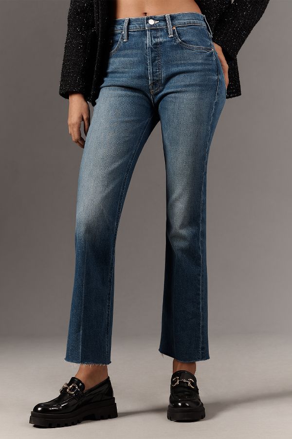 Slide View: 2: MOTHER The Tripper High-Rise Ankle Fray Jeans